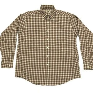 L.L. Bean Red & Green Plaid Long Sleeve Large